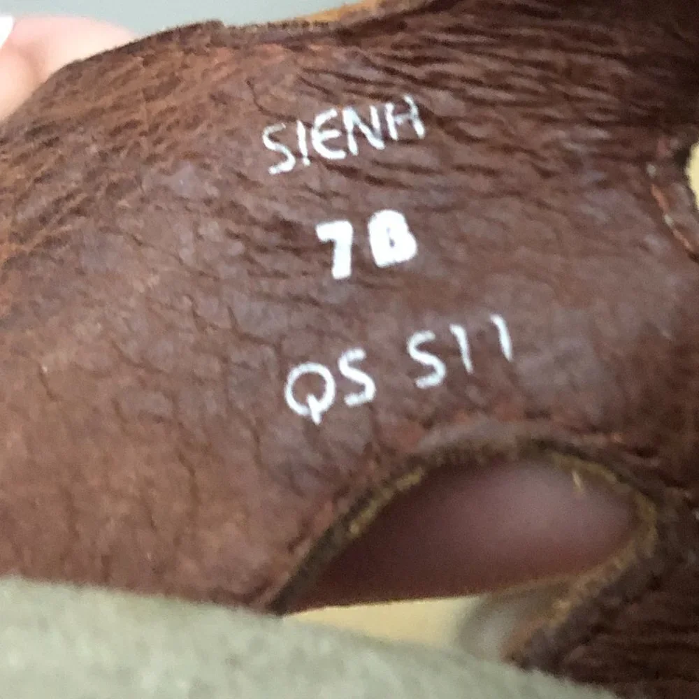EARTHIES Siena Cognac Tan Leather Cone Heel Sandals size 7 B Chunky Coastal Boho